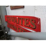 2 Thwaites signs, 144cm and 125cm long, a/f