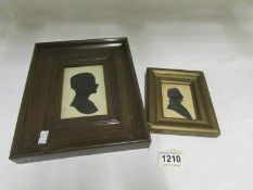 2 framed and glazed silhouettes