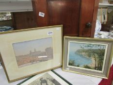 A watercolour of Lincoln Cathedral and B