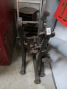 A set of 3 cast iron railway bench ends