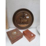 A Canadian mounties plaque, a carved and