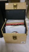 A box of mainly original Beatles and Rolling Stones 45RPM and EP records (UK and other issues)