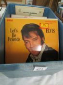 A box of LP records including Elvis, motown, classical etc