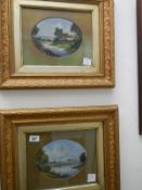 A pair of oval framed and glazed watercolours by J Watell