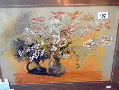 A framed and glazed 'floral still life' watercolour 'April Larch & Cherry' Donato Foster, image 47 x