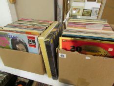 2 boxes of LP records including Joan Baez, Elvis, George Formby mono, Gene Vincent etc
