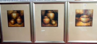 3 framed & glazed still life prints of s