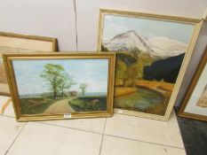 2 oil on board rural scenes, Scoffins and Musgrove