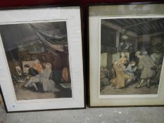 A pair of framed and glazed Victorian prints of artists signed Albert Galain
