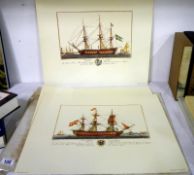 3 Stehli Freres prints of Spanish Navy Ships