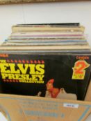 A box of mainly Elvis LP records