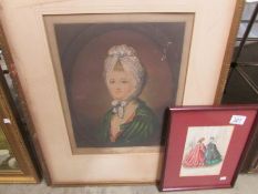 A framed and glazed fashion print and one other