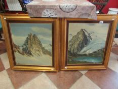 A pair of alpine scenes by italian artis