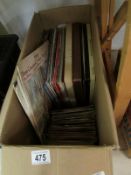 A box of LP and 45 rpm records