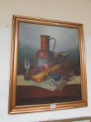 A still life on canvas signed L Habady