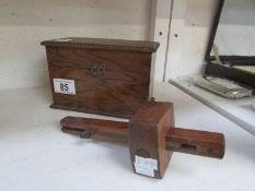 An Edwardian oak index box and a Johnson