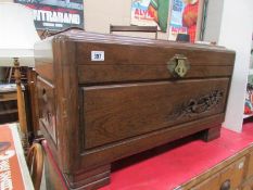 A camphor wood blanket box with Oriental
