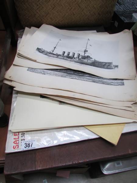 A quantity of Naval vessel prints