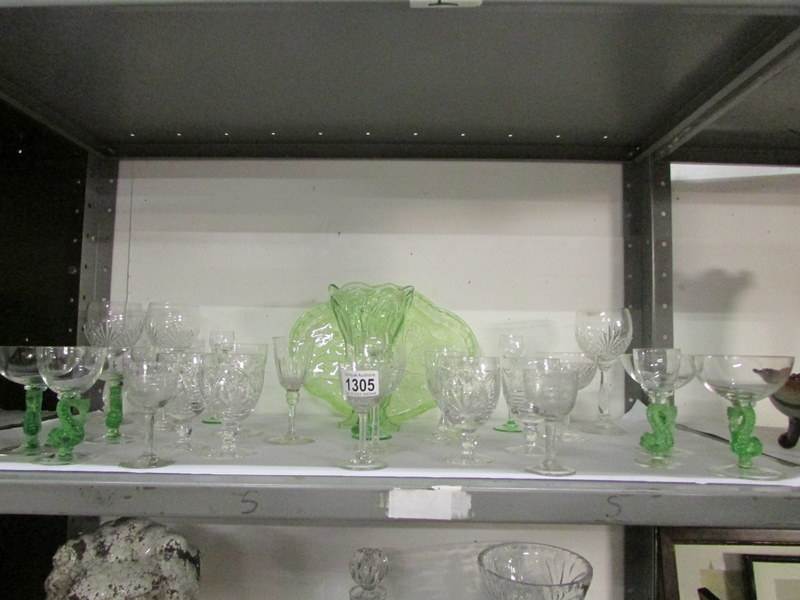 A mixed lot of glassware