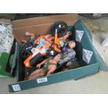 A box of Action man type figures