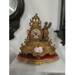 A French spelter clock with Sevres panel