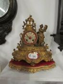 A French spelter clock with Sevres panel