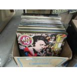 A box of LP records