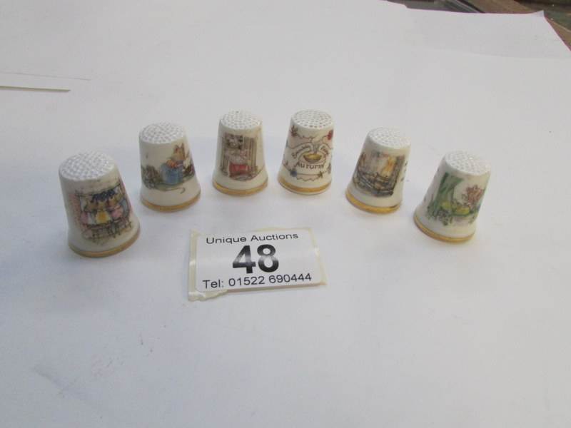 6 Royal Doulton Brambley Edge thimbles