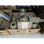 A box of oil lamp parts