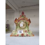 A Strasbourg painted ceramic clock, in w