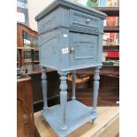 A marble top pot cupboard, a/f