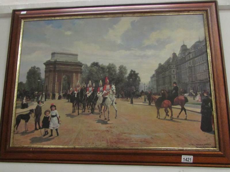 A large framed print of Cavalry by Welli