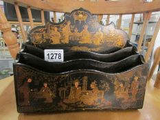 A Chinese lacquered letter rack
