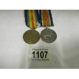 A pair of WW1 medals for G.N.R. C Hollan