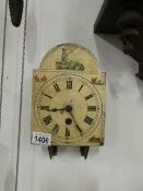 A small wooden wall clock