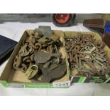 A box of locks including chain locks and