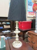 A table lamp with shade