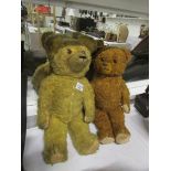 2 old Teddy bears both with growlers (on