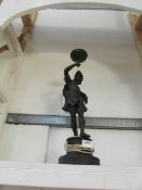A Victorian spelter gas table lamp in th