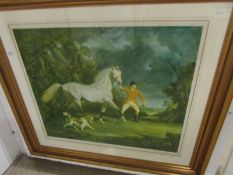 A large framed and glazed hunting print