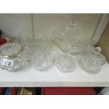 A quantity of cut glass items