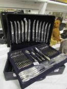 A cased set of Suissine cutlery