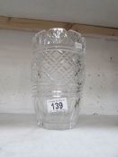 A fine heavy lead crystal vase