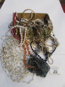 A mixed lot of necklaces etc