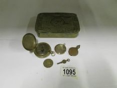 A 1914 Christmas tin and contents includ