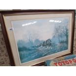 A framed and glazed logging print