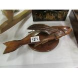 A Pitcairn island carved flying fish, ci