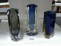 2 Murano glass vases and a Danish design