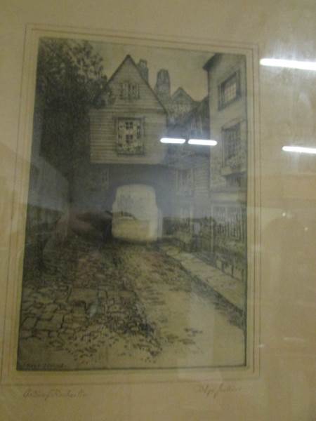 A pair of framed and glazed etchings of - Image 3 of 3