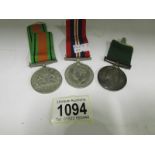 WW2 war and defenct medals and a Victori